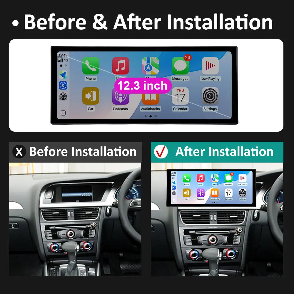 for Audi A4 B8 A5 2009 2010 2011 2012 - 2016 Android Carplay Right Hand Drive DSP Car Mult | AUTOKITSHOP