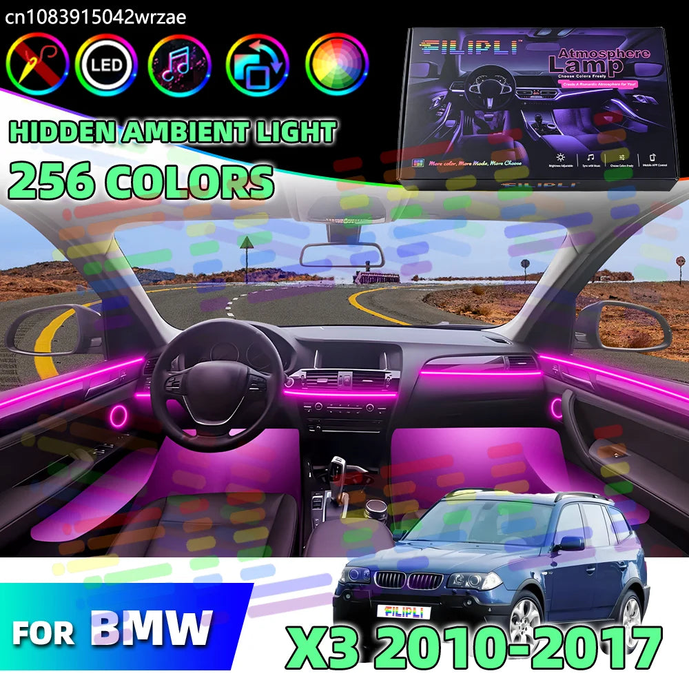64 RGB - Ambient Light - for BMW F25 X3 - App Control - Car Interior Lighting | AUTOKITSHOP