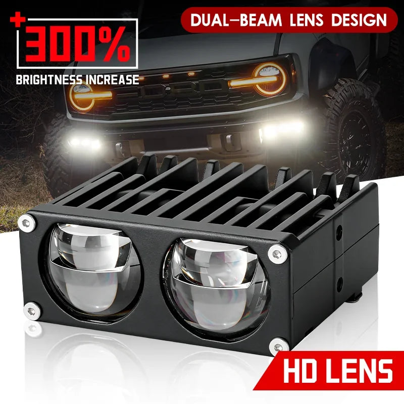 U79 LED Grille Headlight Dual Lens Waterproof Two Color 380W 560000LM Super Bright Motorcy