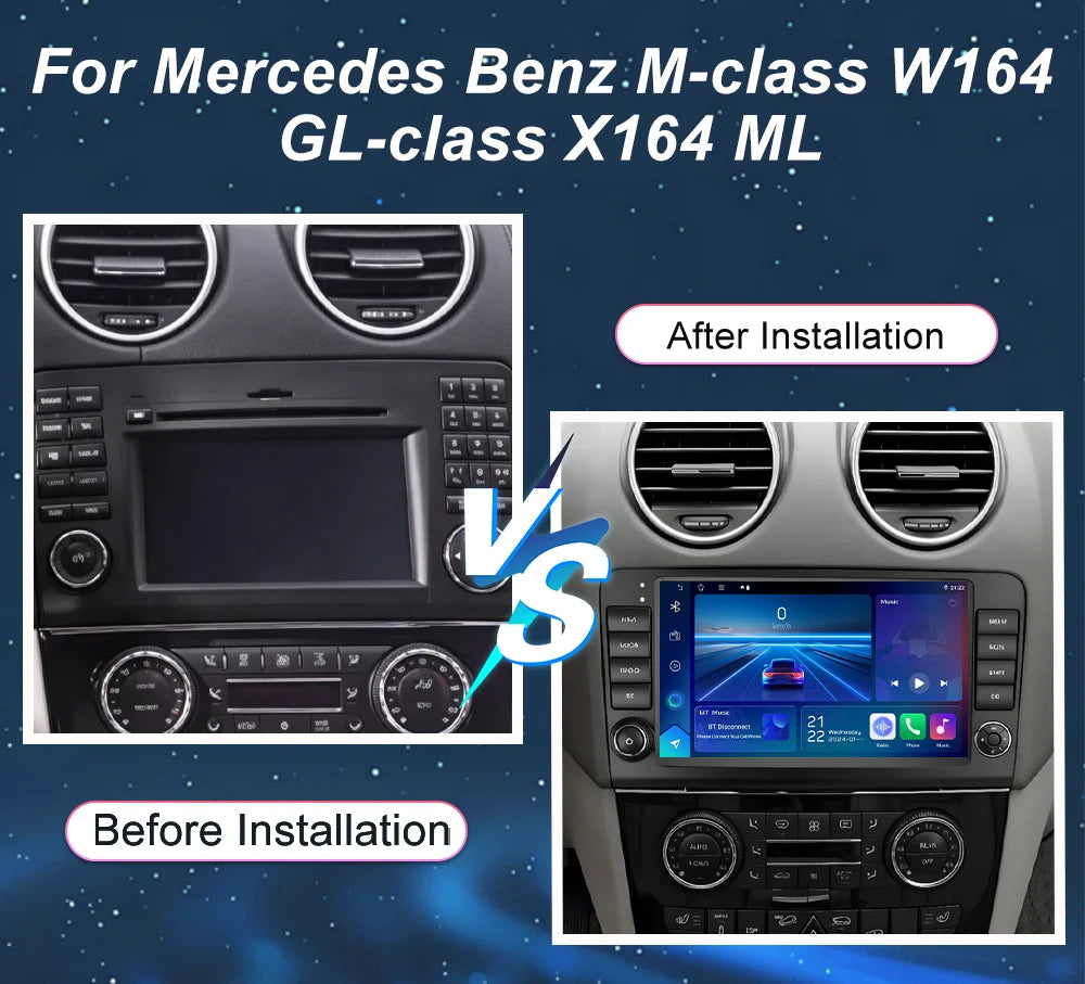 Android 16 For Mercedes Benz M-class W164 GL-class X164 ML Car Radio Multimedia Video Play