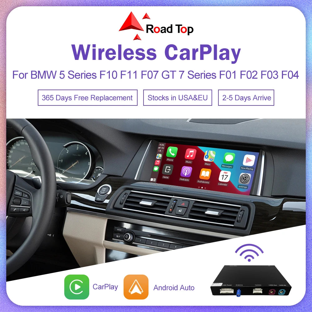 Road Top Wireless CarPlay for BMW 5 Series F10 F11 F07 7 Series F01 F02 F03 F04 Android Au | AUTOKITSHOP
