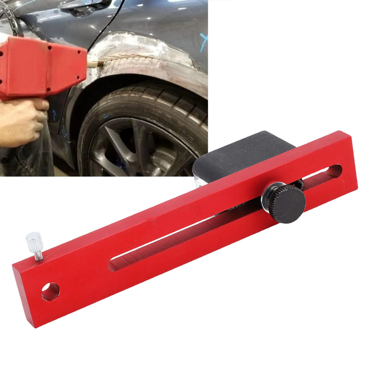 Car Body Line Marker Tool 110mm Adjustable Wheel Arch Scriber for Automobile Dent Repair Wheel A - Automotive LED Light