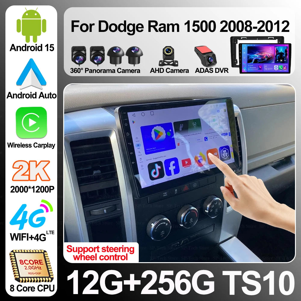 Android 16 For Dodge Ram 1500 2008-2012 Carplay Car Radio Multimedia Navigation Gps Autora | AUTOKITSHOP
