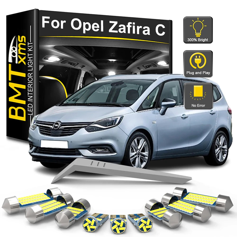 15-Piece LED Interior Light Kit for Vauxhall Opel Zafira Tourer C - Canbus Error-Free Bulbs | AUTOKITSHOP