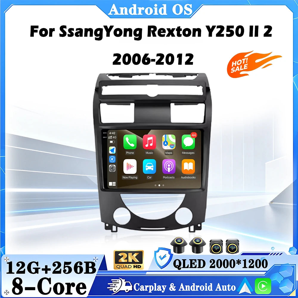 Car Radio Multimedia Video Player Navigation GPS For SsangYong Rexton Y250 Il 2 2006-2012