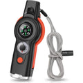 7in1 Emergency Survival Function Whistle Outdoor Multifunctional Survival Whistle with Lanyard C - Automotive LED Light
