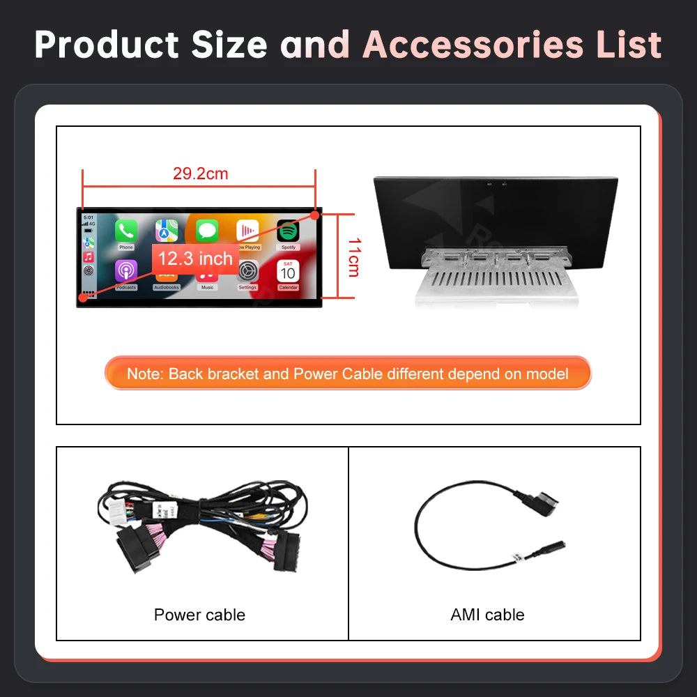 12.3 inch Wireless CarPlay Multimedia Display Touch Screen For Audi A3 S3 2014-2019 with A | AUTOKITSHOP