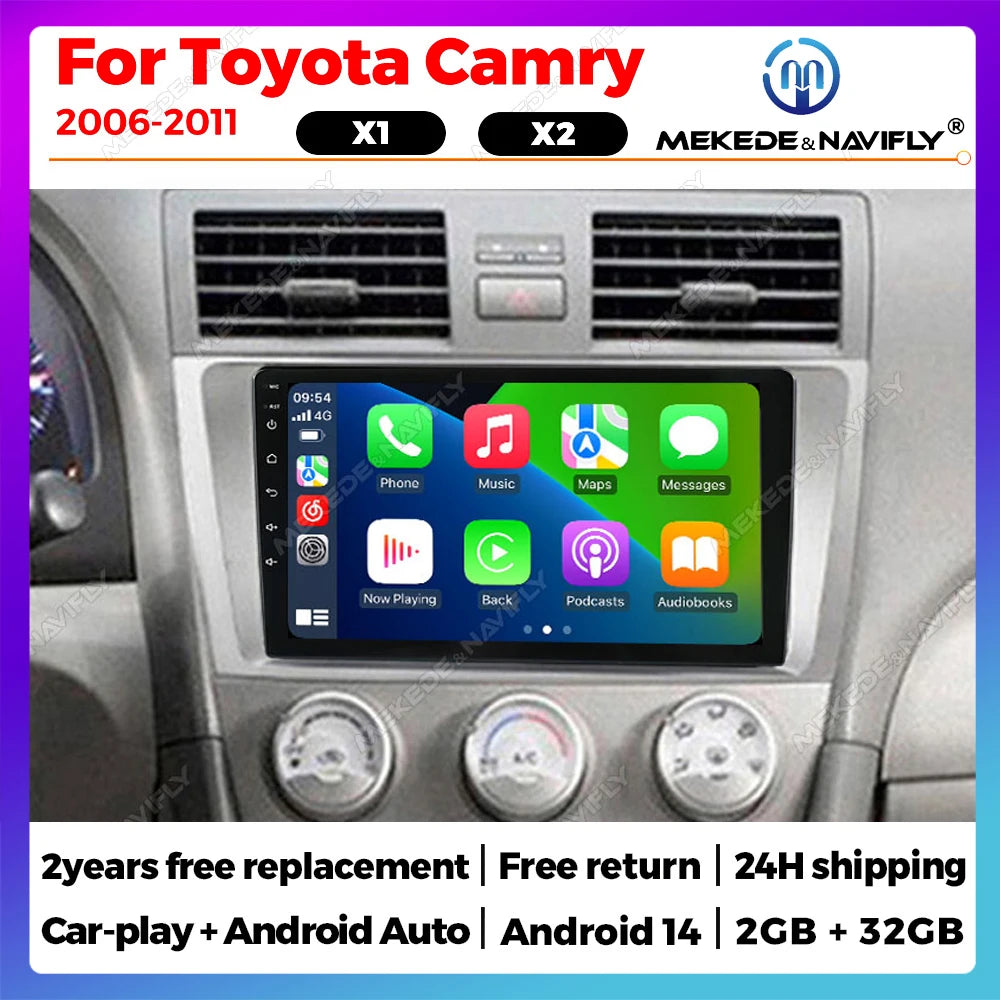 Android 14 Car Intelligent System For Toyota Camry 2006-2011 Autoradio GPS Navigator Head