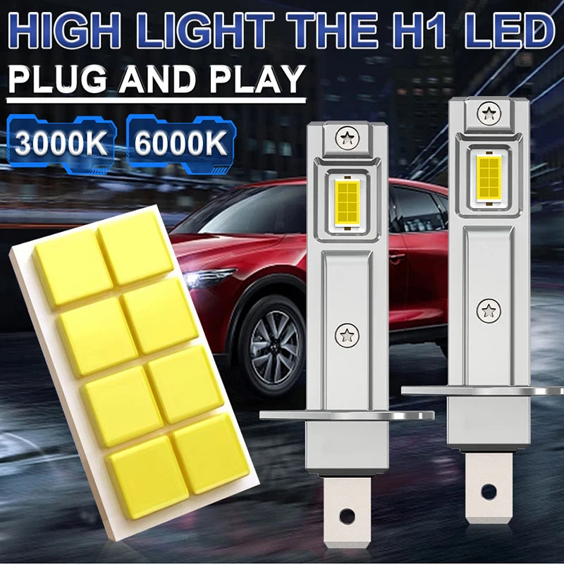 3800000LM 3500W H1 LED Headlight 3000K 6000K 1:1 Fanless Mini Car Headlamp Plug&Play 16PCS