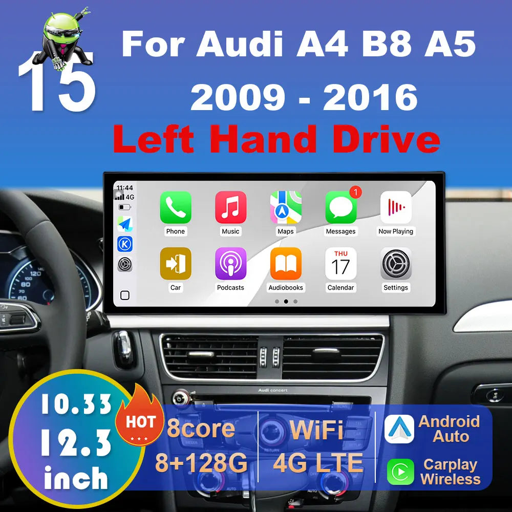 Android System for Audi A4 B8 A5 2009 2010 2011 2012 2013 - 2016 Android 15 Left Hand Driv | AUTOKITSHOP