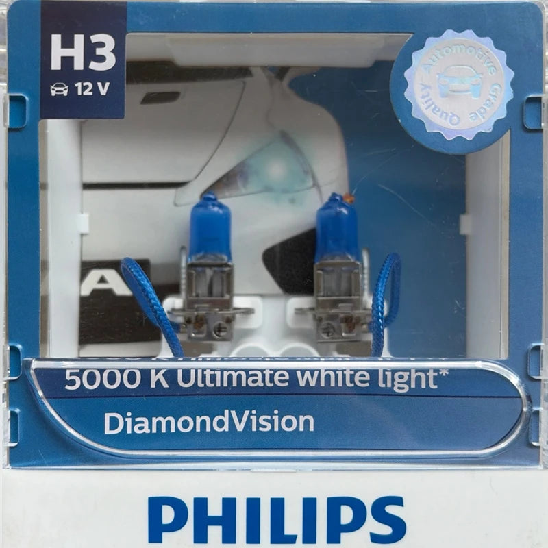 Philips Diamond Vision H3 12V 55W PK22s 12336DVS2 5000K Cool White Light Car Halogen Headl