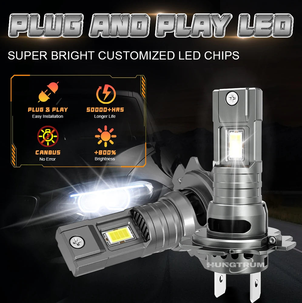 H1 H4 H7 LED CANBUS Bulb Error Free 9003 HB2 1200000LM Super Bright 6000K Motorbike Car Le