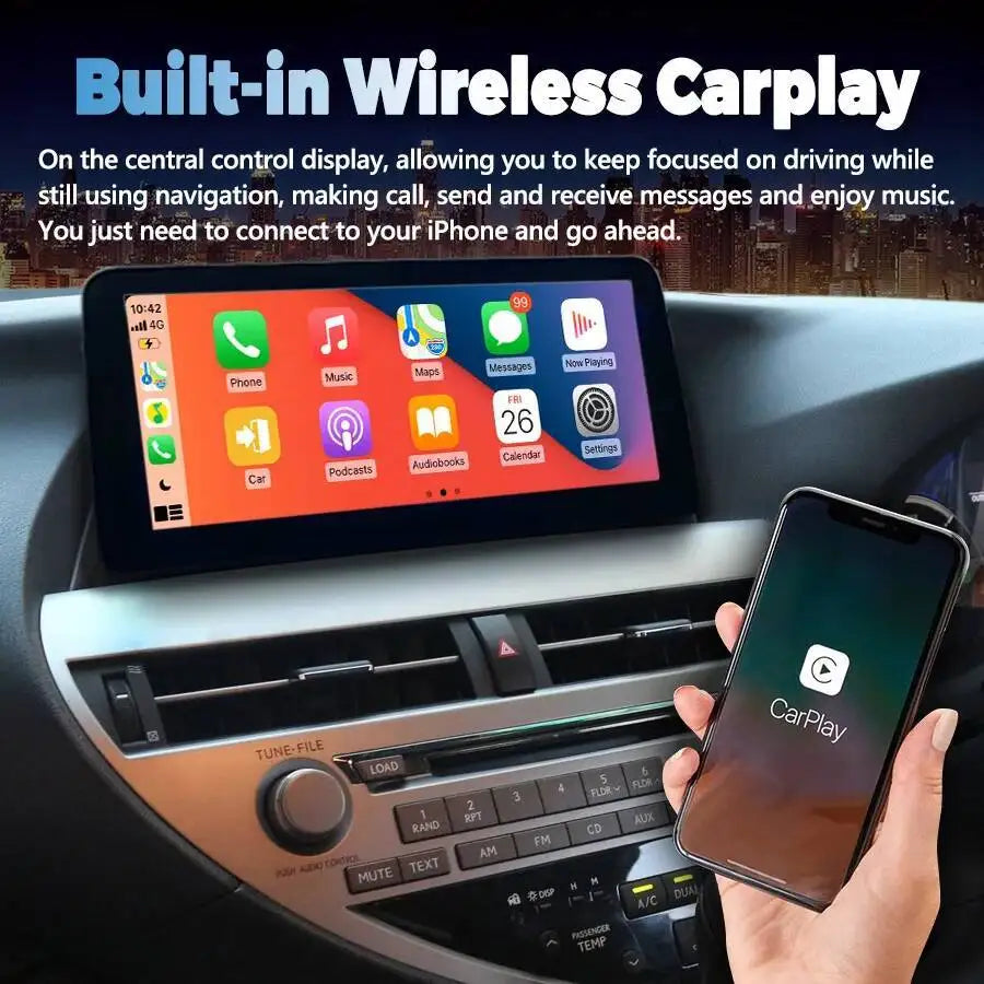 RHD Navi Built-in 360 DSP Screen For LEXUS RX350 RX270 RX300 2009-2015 Wireless BT CarPlay
