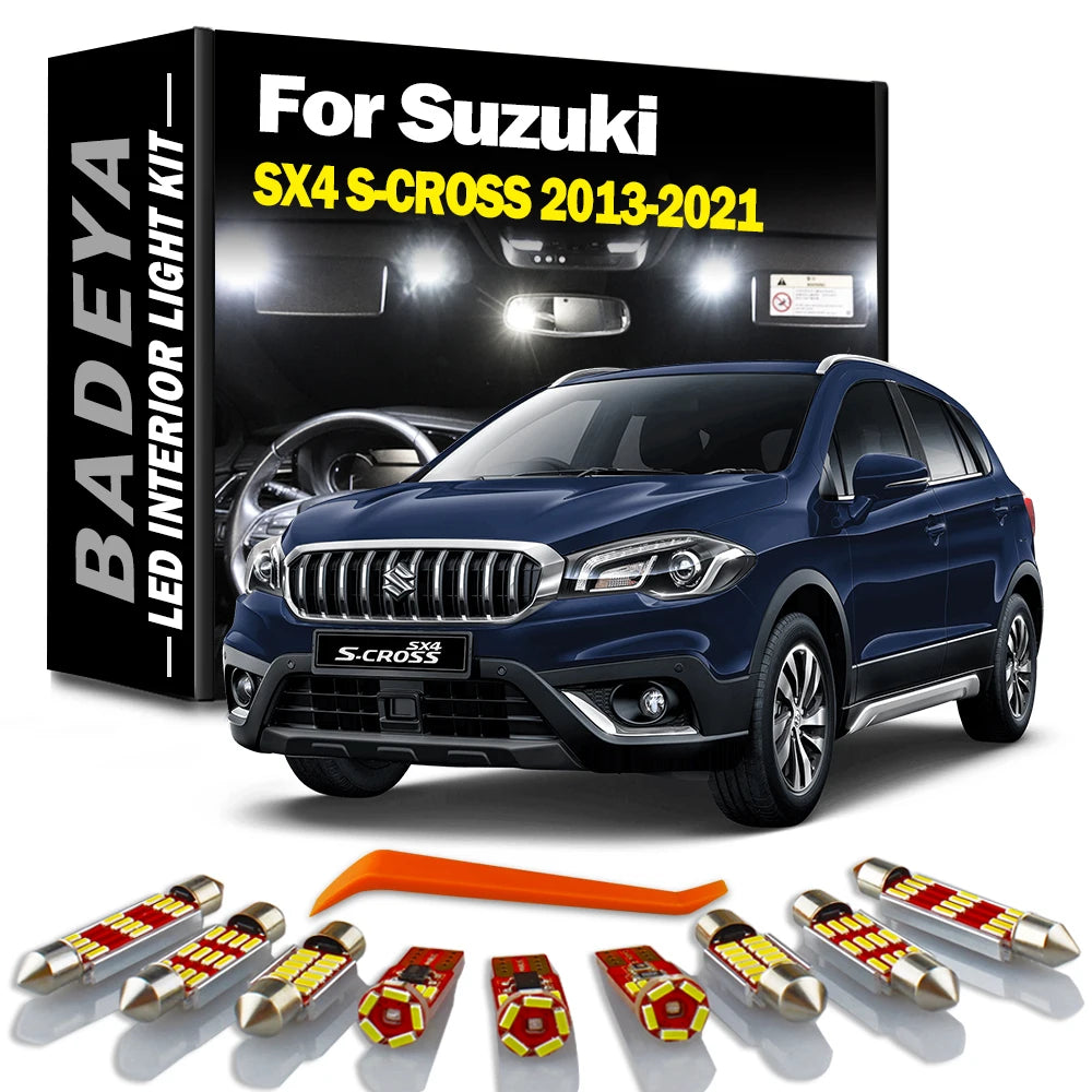 10-Piece LED Interior Light Kit for Suzuki SX4 - Canbus Error-Free Interior Bulbs