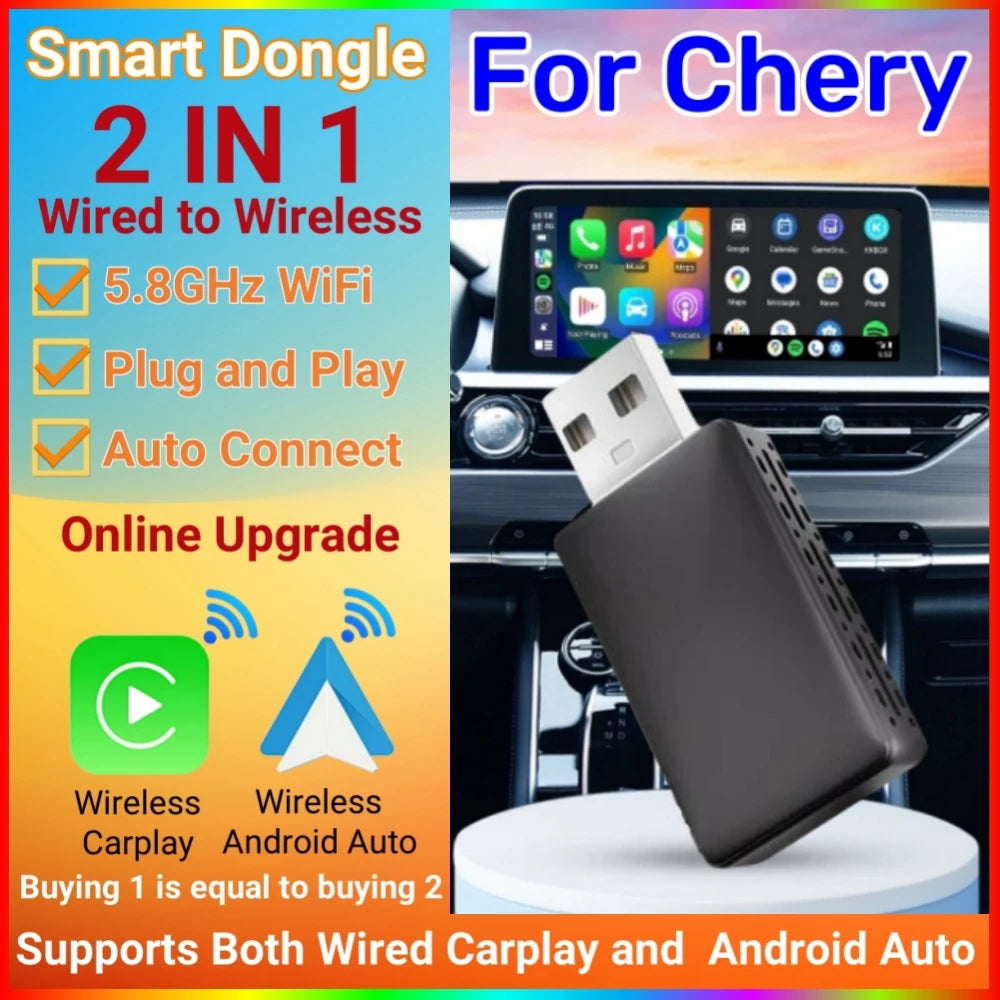 Mini Carplay Box 2in1 Wireless Carplay Adapter Android Auto Chery Tiggo 8 Tiggo 2 Tiggo 3  | AUTOKITSHOP