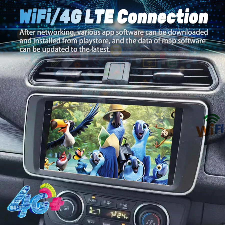 9" Android 14 Qled Screen Video Player Carplay For Nissan Leaf 2018-2024 Charging Mobile h