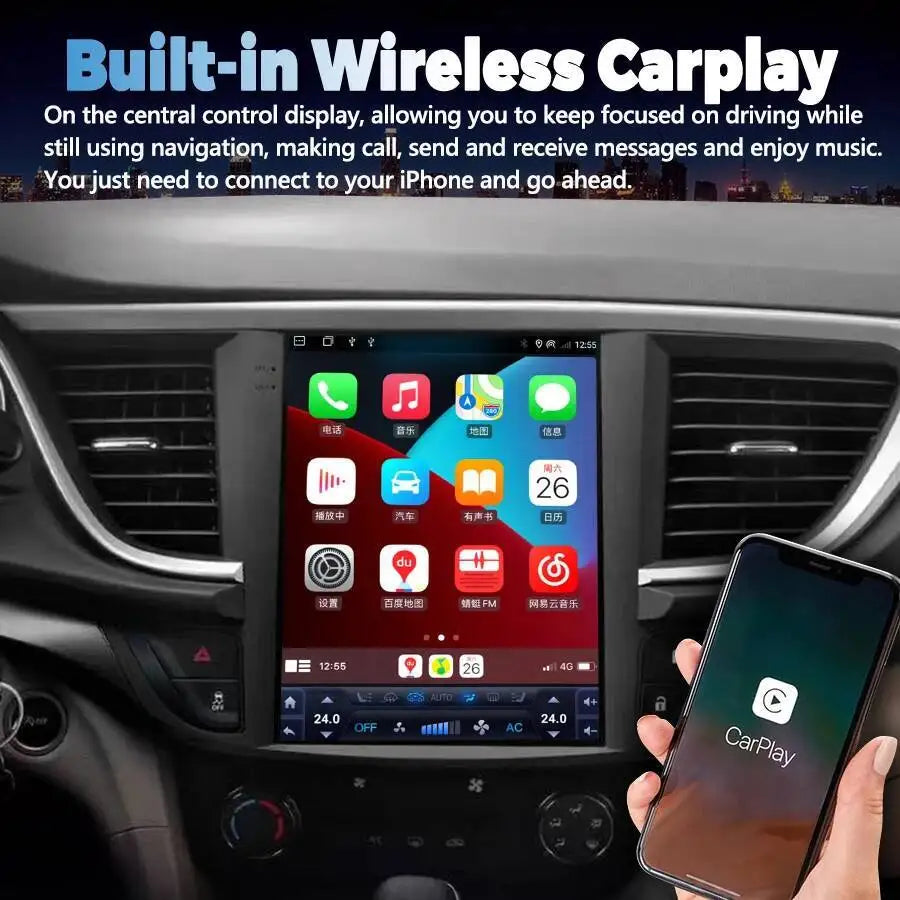 GPS 9.7'' Vertical Screen For Buick Excelle 2015-2019 Wireless Bluetooth Carplay Stereo He
