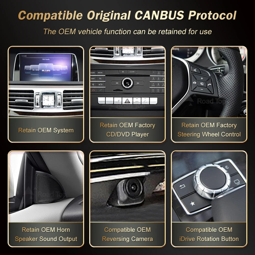 10.25' 12.3' RoadTop Wireless CarPlay Android Auto Multimedia Display Screen for Mercedes-