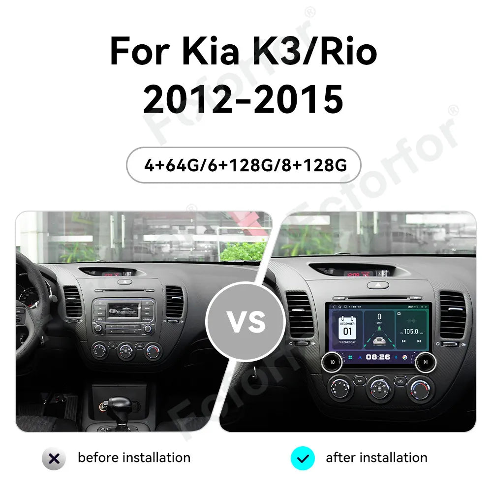 Upgraded 11.5 Inch Android 15 HD Touch Wireless CarPlay Android Auto GPS Multimedia Stereo