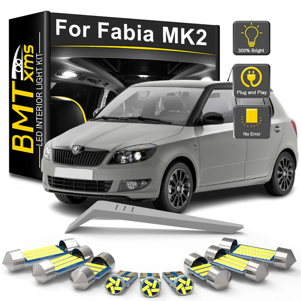 LED Interior Light Kit for Skoda Fabia MK2 5J Hatchback Combi - Canbus Error-Free Bulbs | AUTOKITSHOP