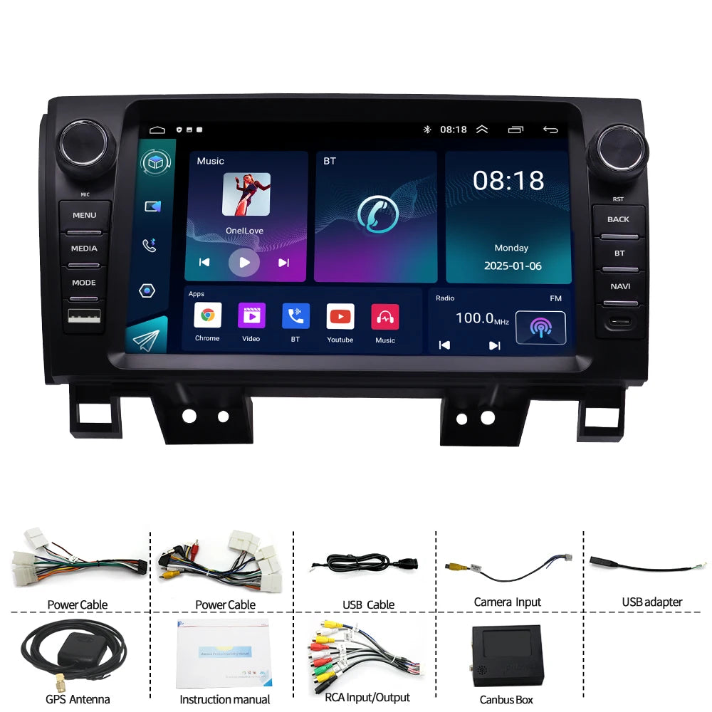 12.3" Wireless CarPlay Android Auto Android 14 Touch Screen GPS Navigation Multimedia Radio for Toyota Tundra/Sequoia 20