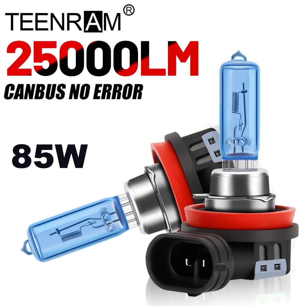 25000LM Halogen Headlight Bulbs 85W 12V H1 H7 H8 H9 H11 9005 HB3 9006 HB4 Super Bright Car