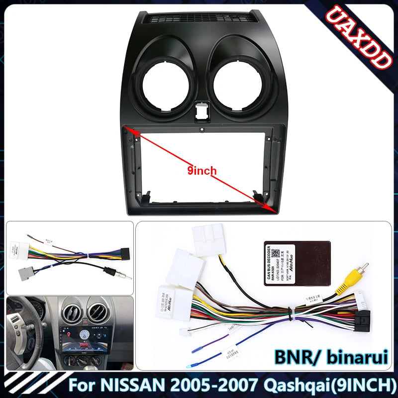 For NISSAN 2005-2007 Qashqai 9INCh Car Radio Android Stereo Audio Screen Multimedia Cables