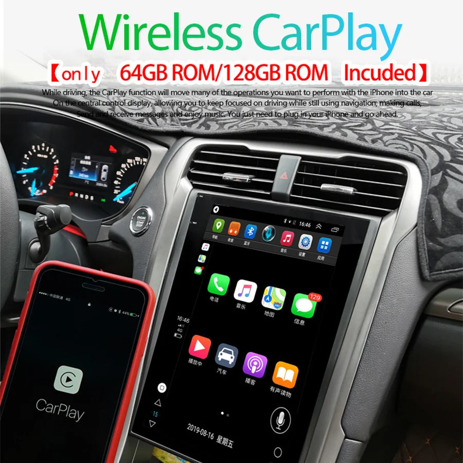 12.1Inch Android 13 Car Radio Multimedia Video Player For Mondeo Fusion MK5 Carplay Touch