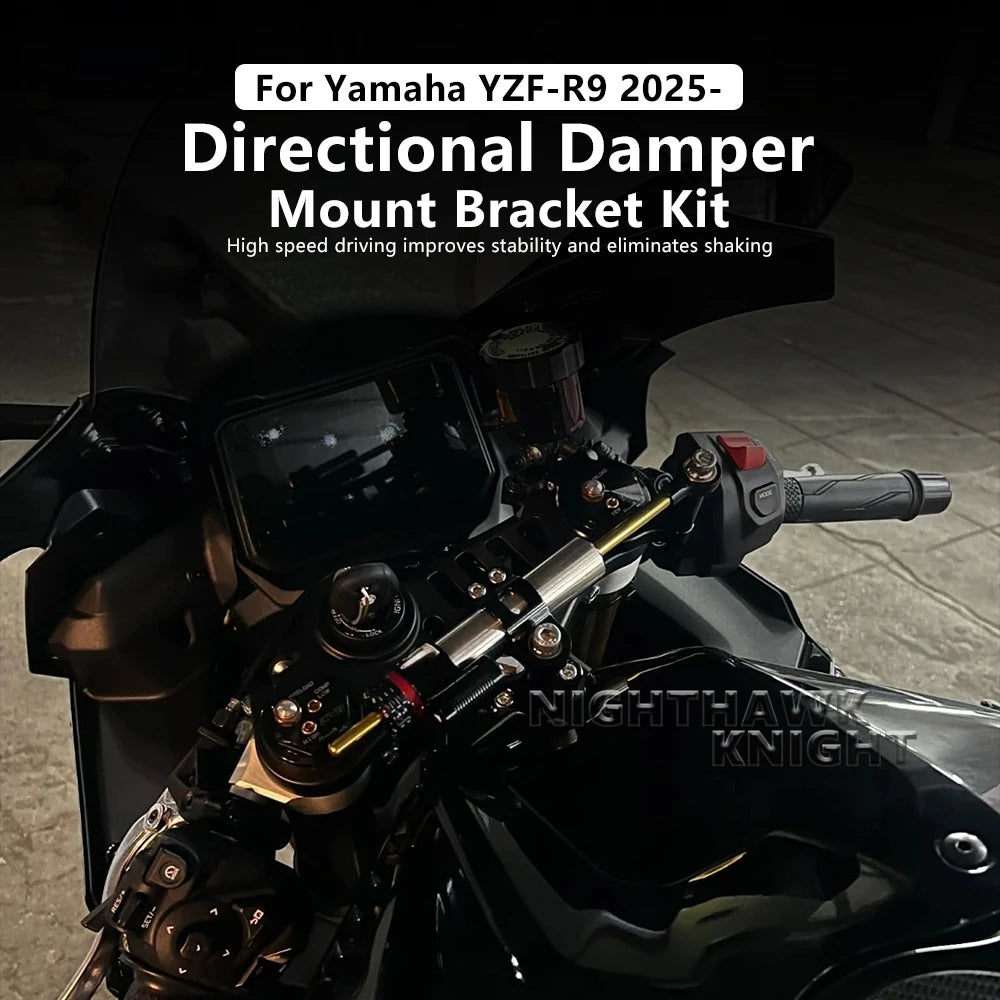 R9 Steering Damper Motorcycle CNC Stabilize Dampers Bracket Mounting Damping Kit For Yamaha YZF- - Automotive LED Light
