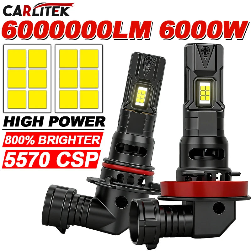 6000W Super Bright LED Fog Lights Headlight Bulbs H11 H8 H9 H4 9005 9006 HB3 HB4 H7 H4 H1