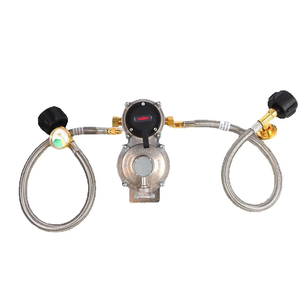 RV Propane Regulator 2 Stage Auto Changeover FOR Trailers Campers 1/4" SAE Inlet 3/8" NPT