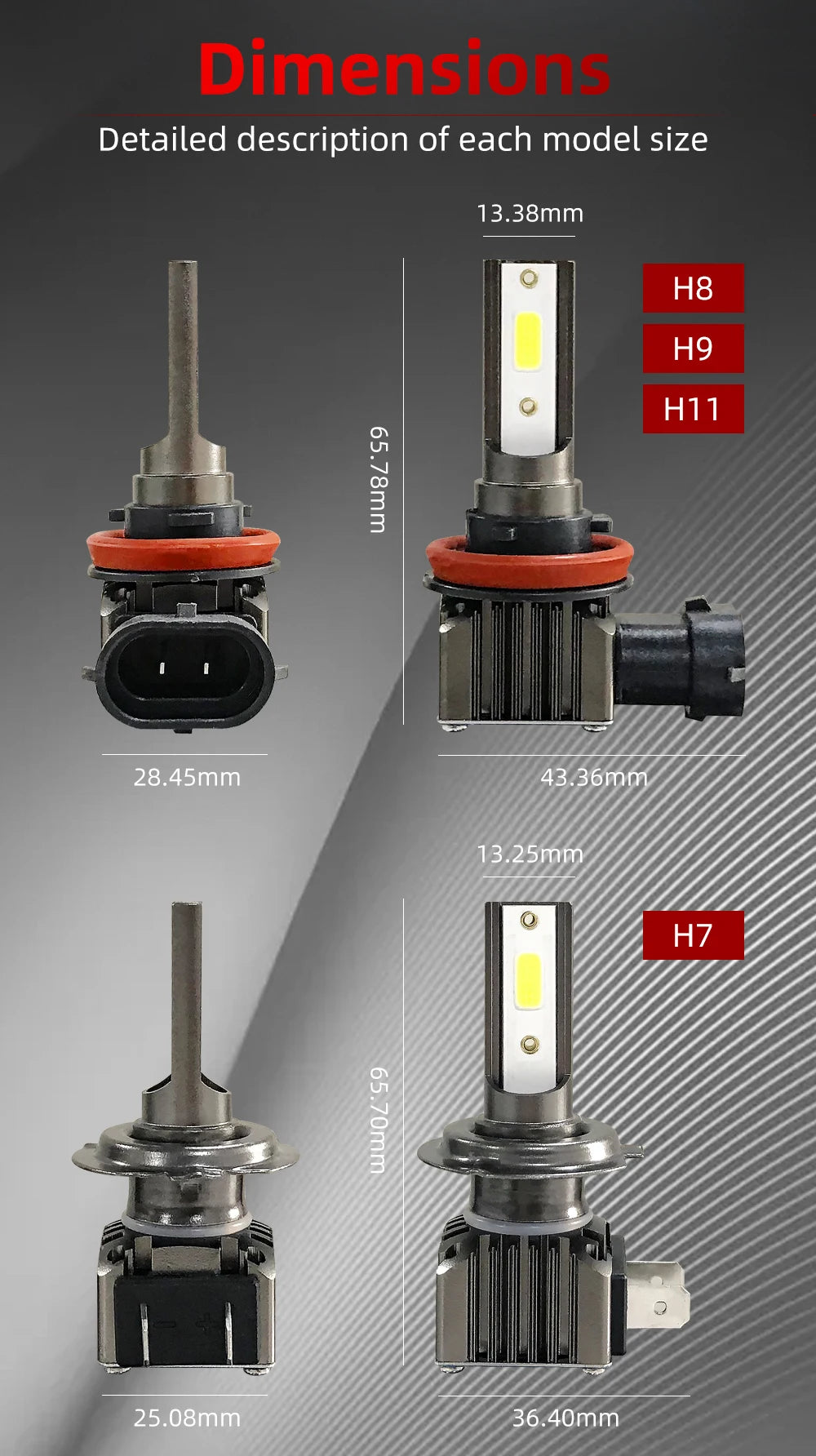 300W H7 H11 LED Car Headlights Bulbs 30000LM 9005 HB3 9006 HB4 9012 Turbo Auto Headlamps 6000K White Fog Lights 12V Front Lamps