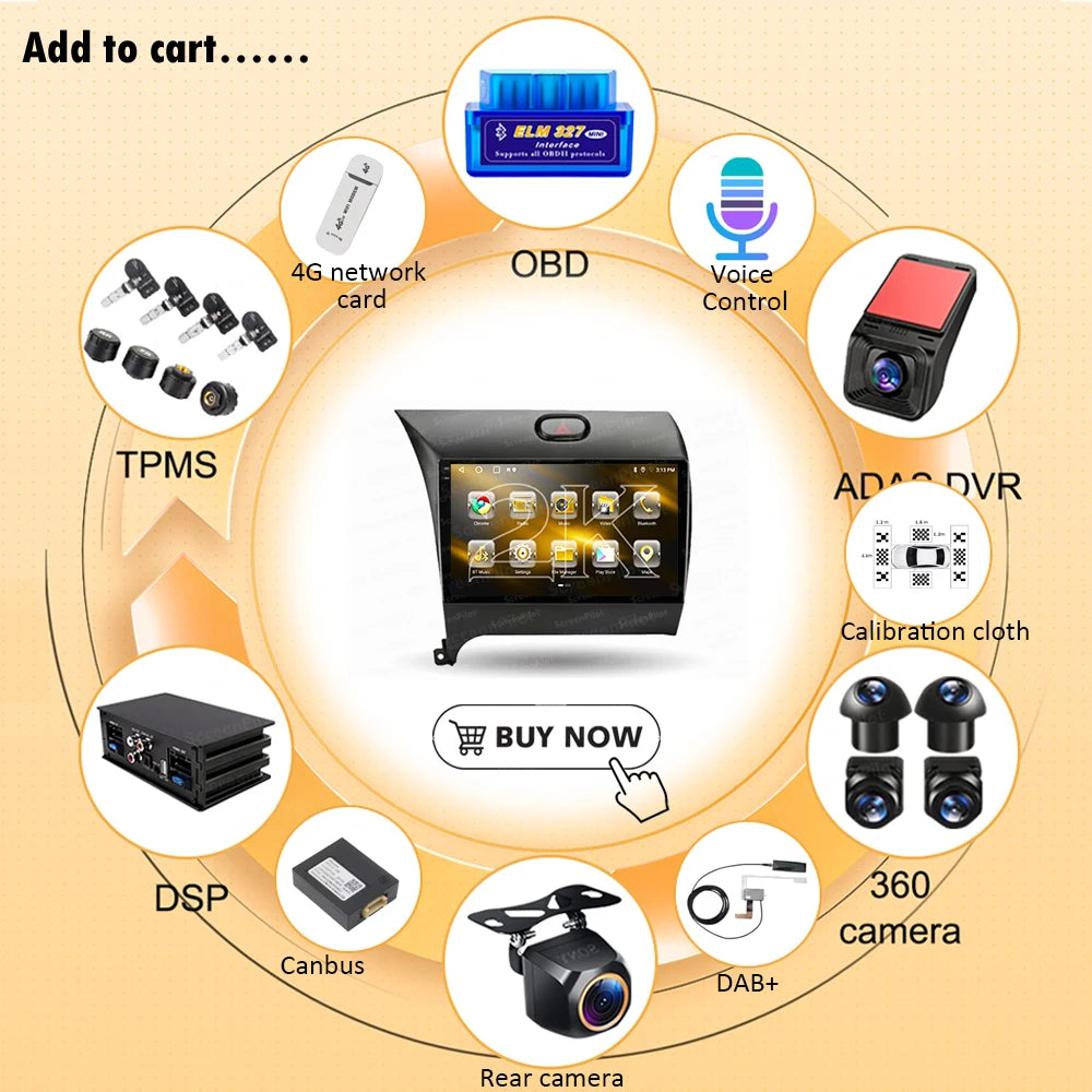Car Radio Android 16 Carplay Auto For Kia K3 Cerato 3 Forte2013 2014 2015 2016 2017 Video  | AUTOKITSHOP