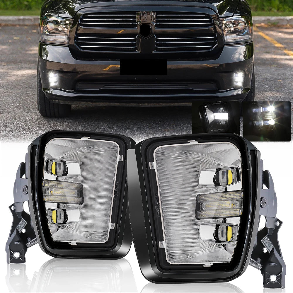 2-in-1 For Dodge Ram 1500 2013 2014 2015 2016 2017 2018 LED Fog Lamp DRL Daytime Running L | AUTOKITSHOP