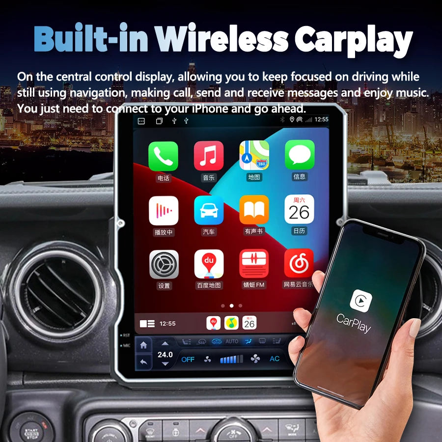 For Jeep Wrangler JL Gladiator Pickups JT 2018-2023 Android Car Radio Multimedia Video Car