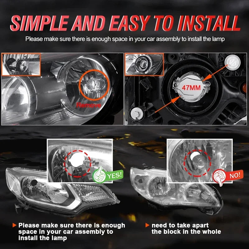H4 Bi Mini LED Projector Lens LHD RHD Car Bulbs Hi/Low Beam Auto Headlight 3800W 5000000LM