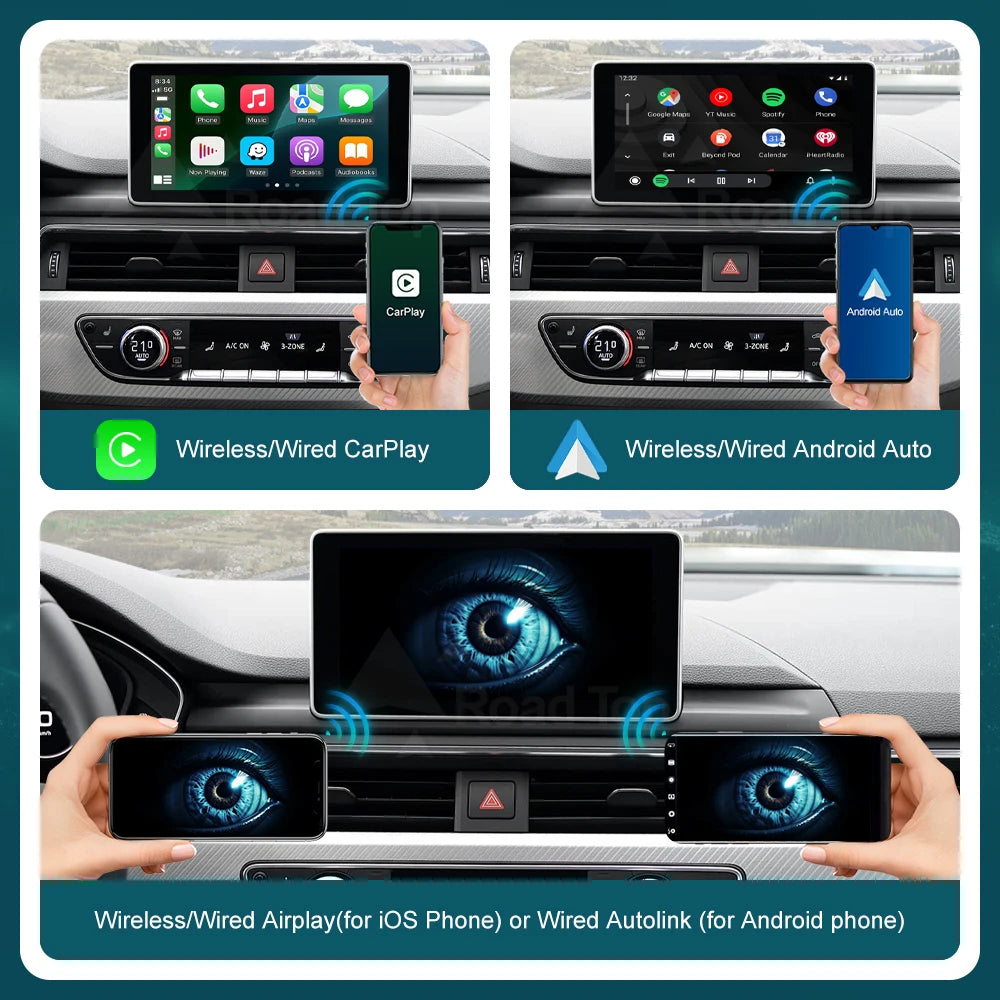Wireless CarPlay RoadTop for Audi A3 A4 A5 Q7 2016-2019 MIB2 System, with Mirror Link AirP