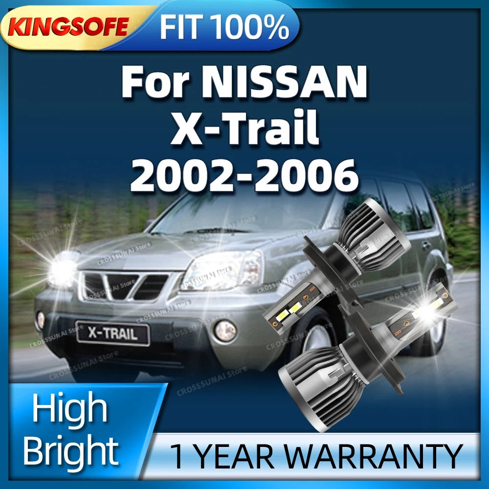 LED Headlight 30000LM H4 Auto Lamp For NISSAN X-Trail XTrail 2002 2003 2004 2005 2006 HiLo