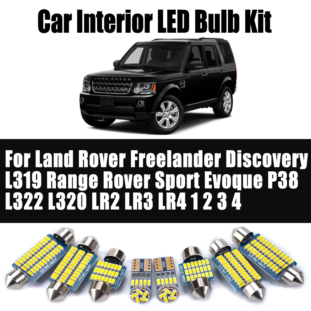 LED Interior Light Kit for Land Rover Freelander Discovery L319 Range Rover Sport Evoque P38 L322 L320 LR2 LR3 LR4 1 ...