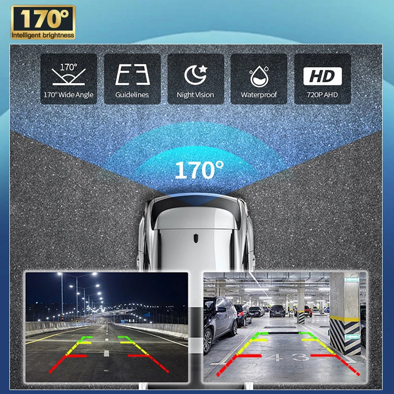 Wireless WiFi Rear View 720P Waterproof HD Reversing Camera 170° Wide Angle View Parking N
