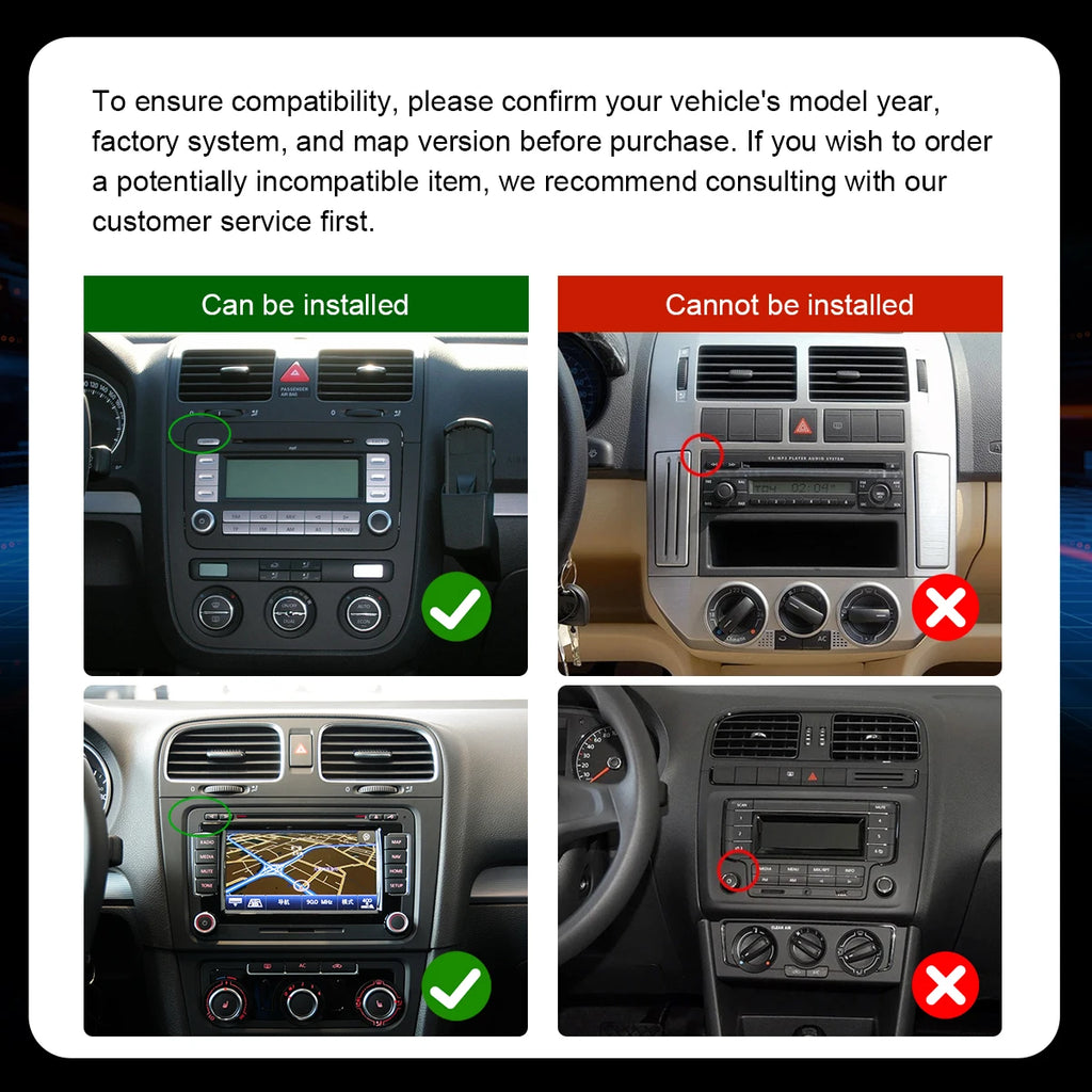 7inch Android Auto Car Radio Multimedia Carplay GPS Stereo For Volkswagen/Seat/Skoda/Passa