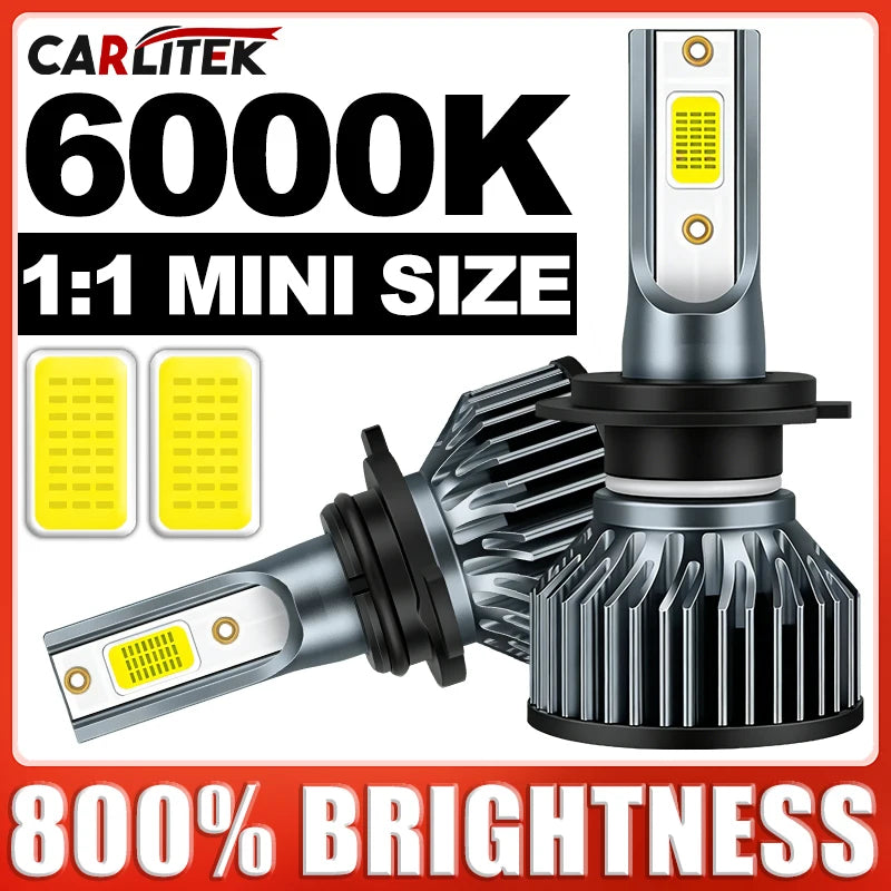 Mini Size H4 H11 H7 H8 H9 LED Car Headlight Bulb 6000K H1 H3 9005 HB3 9006 HB4 9012 Headla