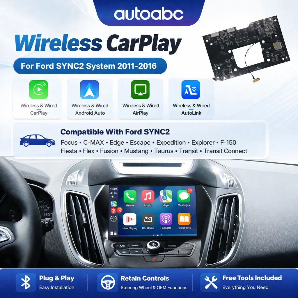 AUTOABC-Wireless CarPlay Android Auto for Ford Sync 2 F-150 Expedition AirPlay Car Play Fu