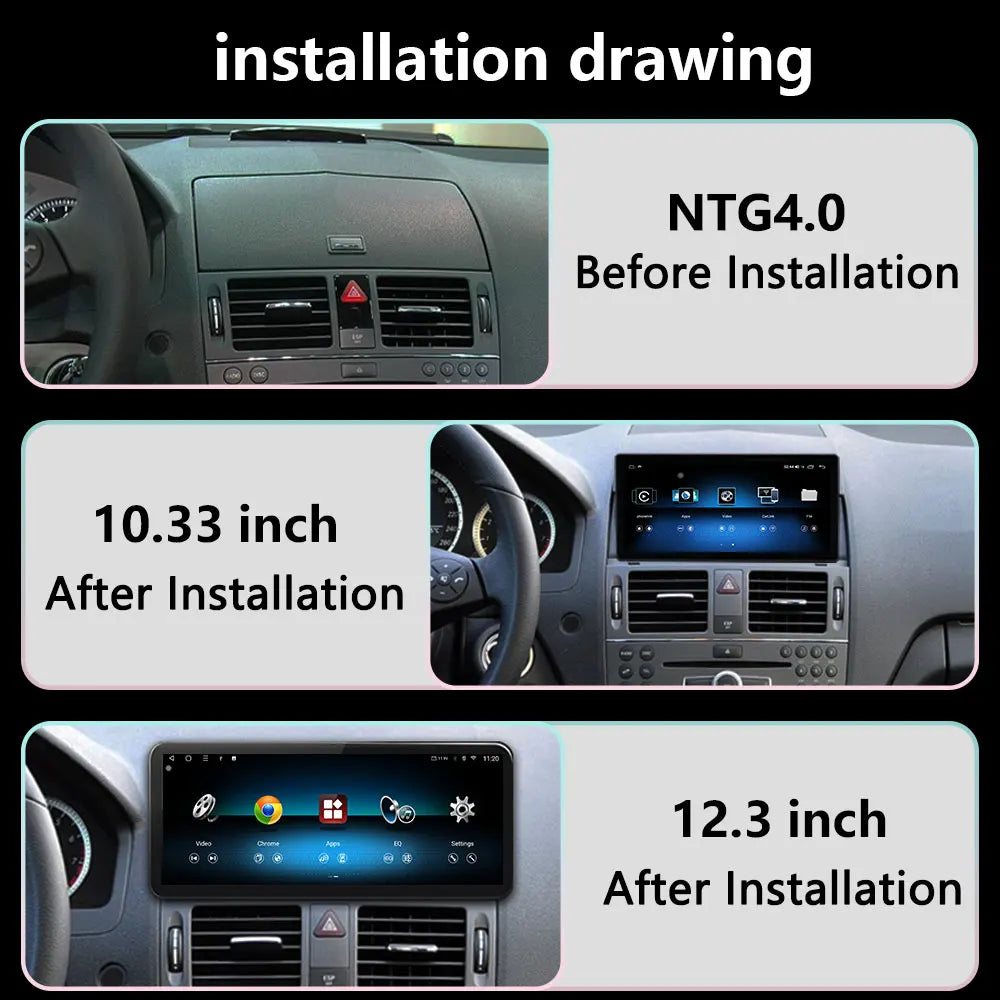 Right Hand Drvie NTG4.0/4.5 For Mercedes Benz C Class W204 2007 - 2010 Carplay Auto Multim
