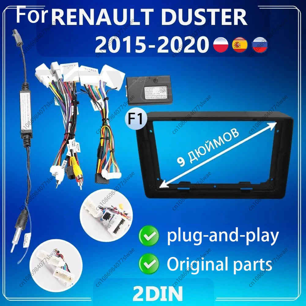 9 inch For RENAULT DUSTER 2015-2020 Car Radio Fascias Android MP5 Stereo Player 2Din Head