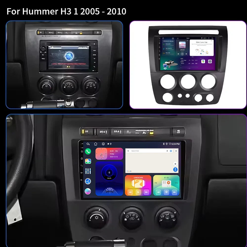 9" Android Auto For Hummer H3 2005-2009 Car Player Radio GPS Navigation Multimedia Video S