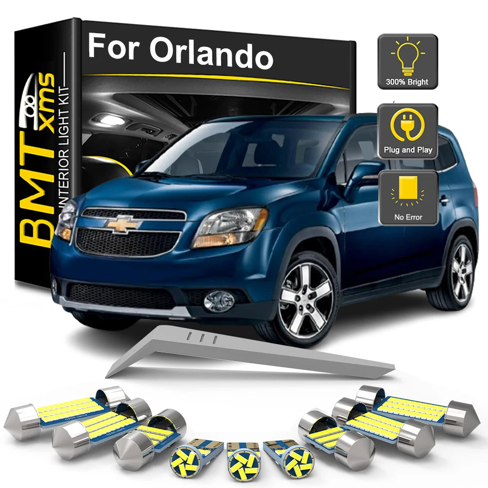 11-Piece LED Interior Light Kit for Chevrolet Chevy Orlando - Canbus Error-Free Bulbs | AUTOKITSHOP