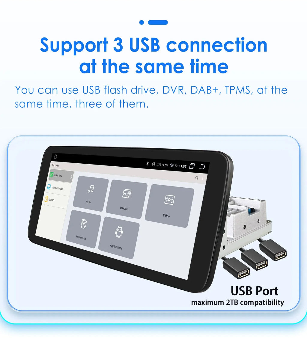 10.33inch 1 DIN Universal Android Car Radio Multimedia Video Player Rotatable Auto Touch S