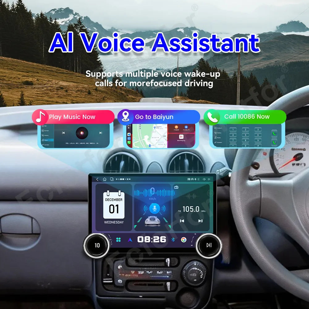 Modern Vision 11.5 Inch Android 15 Full HD Touch GPS Navi Media Player Wireless CarPlay He