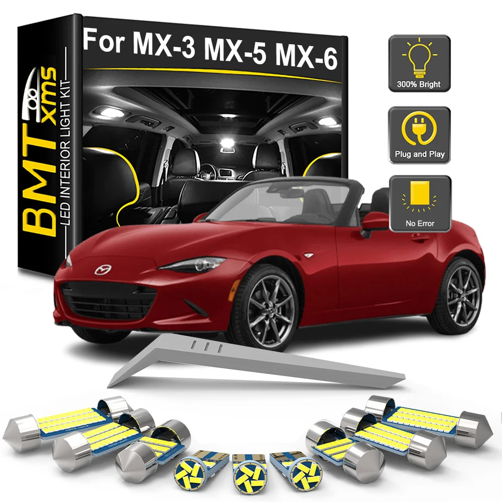 LED Interior Light Kit for Mazda MX-3 MX-5 MX-6 Miata MX3 MX5 MX6 1987-2016 - Canbus Dome Map Door Trunk Bulbs | AUTO...